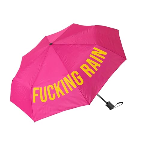 Fisura - Ombrello Pieghevole Originale “F*Cking Rain”. Mini Ombrello Rosa E Giallo. Ombrello Piccolo Da Donna. Ombrello Pieghevole Automatico. Ombrell