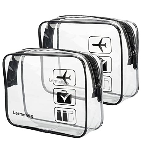 Lermende Trousse Trasparente, Borsa Per Liquidi Bagaglio A Mano Approvata Tsa, Pochette Trasparente Conforme Agli Standard Aeroportuali, Borsa Da Viag