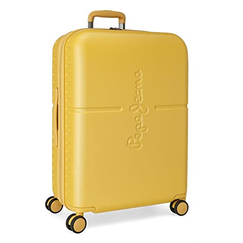 Pepe Jeans Highlight Valigia Media, 48 X 70 X 28 Cm, Giallo, 48X70X28 Cms, Valigia Media