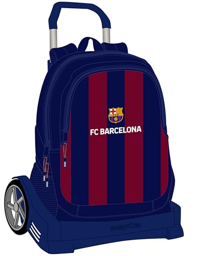 Safta F.C. Barcellona - Zaino Per Scuola, Schienale Ergonomico, Con Carrello Evolution, Ideale Per Bambini Di Diverse Età, Comodo E Versatile, 32 X 16