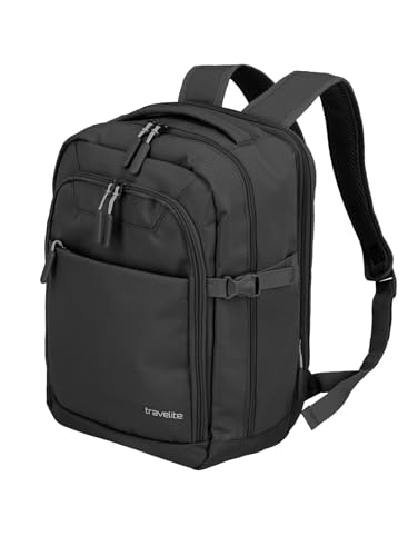 Travelite Zaino Per Bagaglio A Mano, Zaino Per Computer Portatile Da 13 Pollici, Kick Off, 40 Cm, 20-23 L, Nero