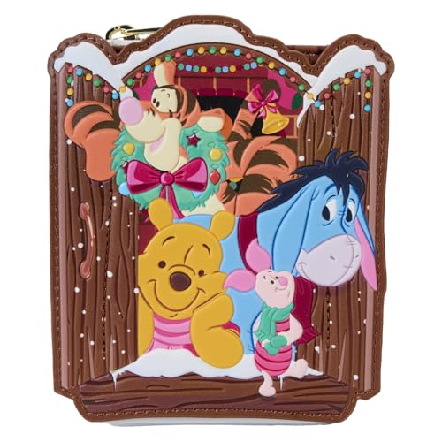 Loungefly Disney Winnie The Pooh Holiday Scene Pooh And Friends Portafoglio Con Zip