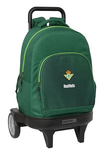 Safta Real Betis - Zaino Grande Con Ruote, Compatto Evoluzione, Rimovibile, Ideale Per Bambini Di Diverse Età, Comodo E Versatile, Qualità E Resistenz