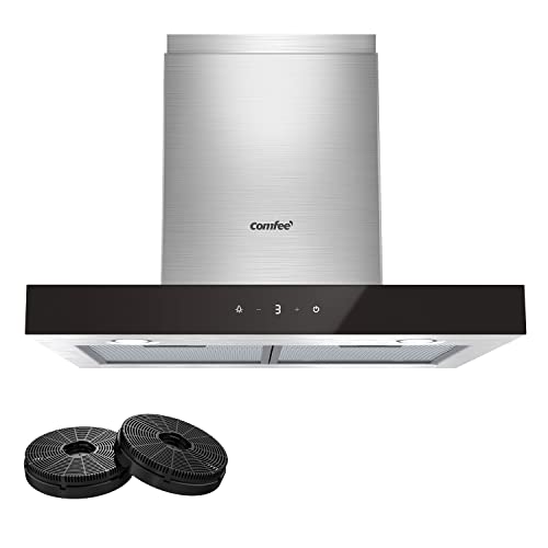 Comfee' Cappa Aspirante 60 Cm Classe A+++ Tshm77Ss-60 650M³/H Acciaio Inossidabile Cappa Cucina Con Led, Sistema Di Ricircolo E Canalizzazione E Ciltr