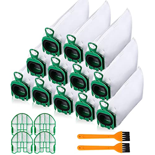 Mulevip 12 Pezzi Sacchetti Di Polvere Per Aspirapolvere Vorwerk Folletto Vb100 Fp100,Sacchetto Di Polvere Per Aspirapolvere Vorwerk Folletto Stazione