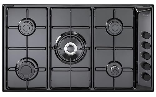 Delonghi Fln59Dd Piano Cottura A Gas Nero 90 Cm 5 Fuochi 1 Doppia Corona
