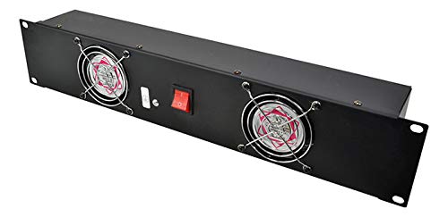 Rackmount 2U 19" Pannello Ventola Con 2 Ventole Premontate Da 80 Mm