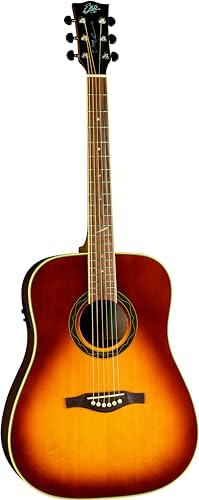 Eko Guitars - One D150E Vintage Burst, Chitarra Acustica Elettrificata Serie One, Top In Abete Laminato, Fasce E Fondo In Mogano, Colore Sunburst