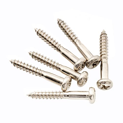 Musiclily Ultra 3,5X25 Mm Acciaio Inox Testa Pan Viti Per Ponte Tremolo Chitarra Elettrica Tipo Strat, Nickel (Set Di 6)