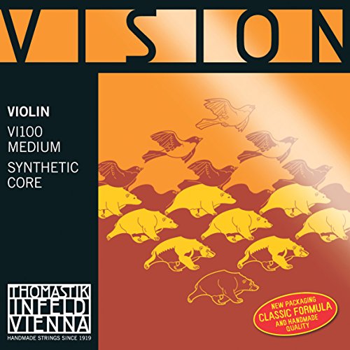 Thomastik Corda Per Violino 4/4 Vision - Corda Re Nucleo Sintetico, Rivest. Pure-Argento, Media