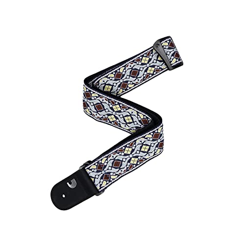 Tracolla D'Addario Eco-Comfort In Tessuto Jacquard Intrecciato Per Chitarra, Blu Scura