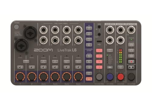 Zoom - Livetrak L6 Mixer/Registratore Digitale, Float A 32 Bit, 10 Canali, 2 Ingressi Combo + 4 Stereo, Midi, Effetti, Pad Audio, Eq A 3 Bande, Interf