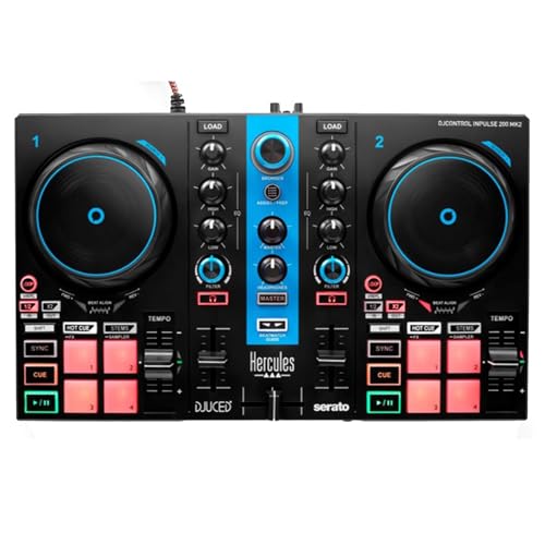 Hercules Djcontrol Inpulse 200 Mkii Blue Edition - Controller Dj A 2 Deck Con Funzione Stems, Edizione Speciale Blu