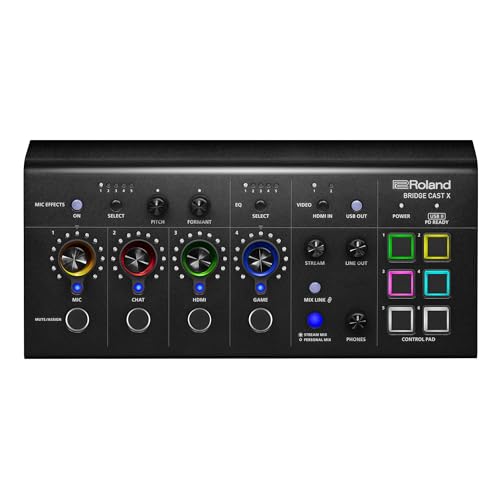 Roland Bridge Cast X Mixer Per Il Gaming Dual Bus E Video Capture | Interfaccia Pro Per Lo Streaming Audio Per I Gamer Online E Molto Altro| Dsp Hardw