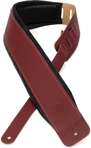 Levy'S Dm1Pd-Brg Tracolla Per Chitarra Chrome-Tan Leather Garment Leather Back & Padding 3" - Burgundy