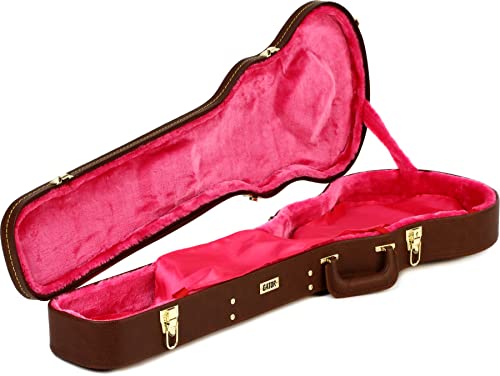 Gator Cases Traditional Deluxe - Custodia In Legno Deluxe Per Chitarre Con Single Cutaway Come Gibson Les Paul, Esterno Marrone Vintage, Gw-Lp-Brown