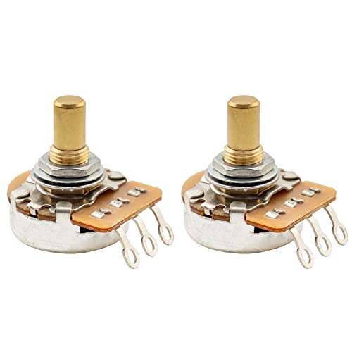 Musiclily Pro Hd A250K Ottone Metrica Potenziometro Audio Solid Short Shaft Per Chitarra Elettrica E Basso(Set Di 2)