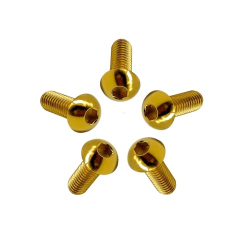 Rison-Titanium 5 Pezzi Viti A Testa Bombata In Titanio Con Esagono Incassato M5X10Mm, Viti A Brugola Bulloni In Titanio Iso7380, Vite A Testa Semicirc