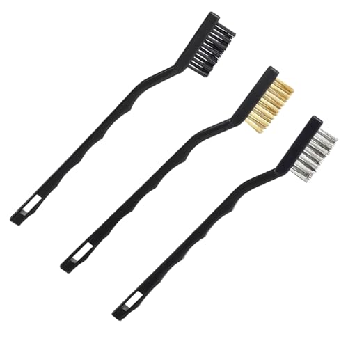 Wire Brush, 3Pcs Mini Spazzole Metalliche, Set Di Spazzole Metalliche, Setole In Ottone E Nylon In Acciaio Inossidabile, Per La Pulizia Di Scorie Di S