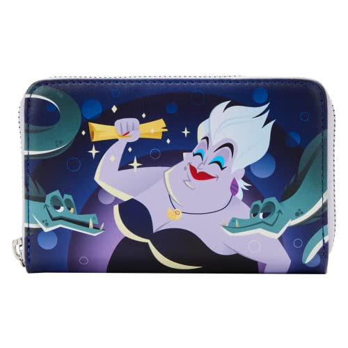 Loungefly The Little Mermaid Ursula Lair Glow Zip Around Portafoglio, Multicolore, Portafoglio Con Cerniera
