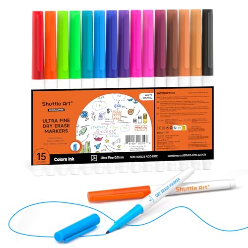 Shuttle Art Pennarelli Cancellabili A Secco A Punta Ultra Fine A 15 Colori