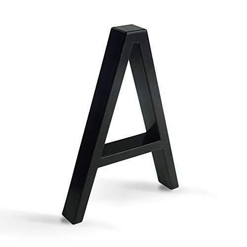 Hasware Targa Con Numero Civico Galleggiante: 5 Pollici (12Cm) Moderna Segnaletica Per Porte, Perfetta Per I Numeri Dell'Indirizzo Di Casa (A, Nero)