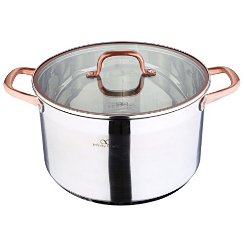 Bergner Infinity Chef 9.5 L Pentola A Induzione Con Coperchio In Vetro 9,5 L, Acciaio Inossidabile, Argentato