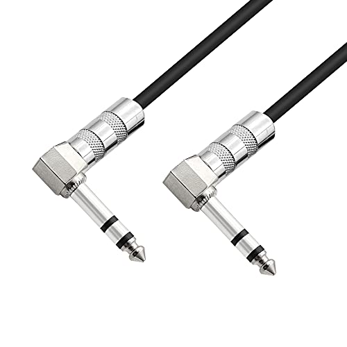 Pngknyocn Cavo Trs Da 50 Cm Ad Angolo Retto Da 6,35 Mm Maschio A 6,35 Mm Maschio Stereo Da 90 Gradi Per Chitarra, Amplificatori, Mixer, Microfoni, Ecc