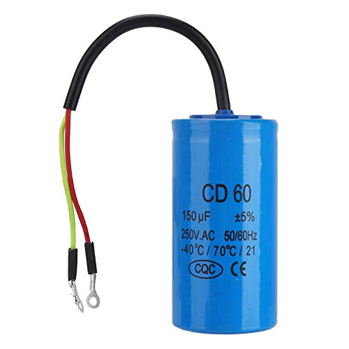 Condensatore Di Marcia Cd60 Con Cavo 250V Ac 150Uf 50/60Hz Per Compressore D'Aria Motore, Blu