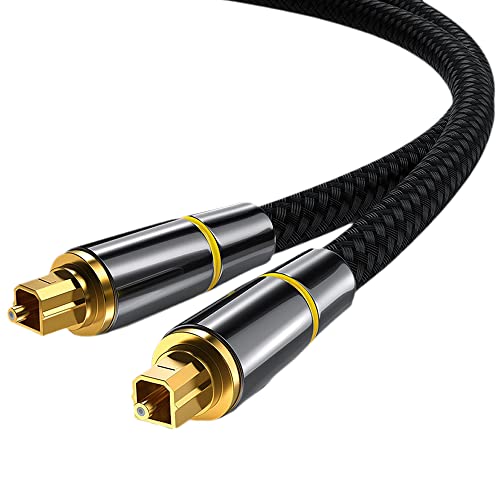 Eono Cavo Audio Ottico Digitale Toslink, 2M Cavo Optical Coassiale Digitale Fibra Ottico S/Pdif Compatibile Con Tv, Home Theater, Ps4, Sound Bar