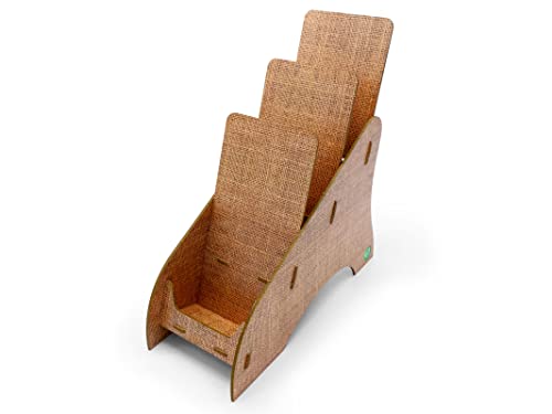 Stableco 1 X Espositore Ecologico Din Lungo 10,5 X 21 Cm Verticale Con 3 Scomparti, Stabile Supporto Per Volantini In Design Naturale No Plastic! Just