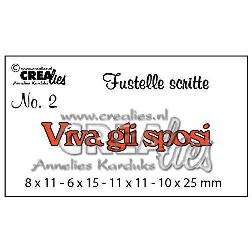 Crealies Fustella Scritta Viva Gli Sposi Compatibile Con Big Shot Scrapbooking