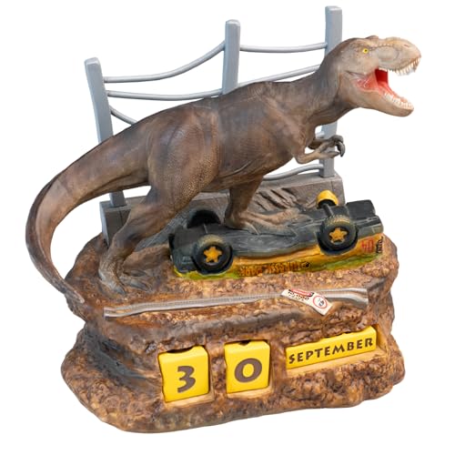 Calendario Jurassic Park 3D | Calendario Da Tavolo T-Rex, Calendario Perpetuo 18 X 16 X 12 Cm, Jurassic Park Gadget, Calendario T Rex Jurassic World