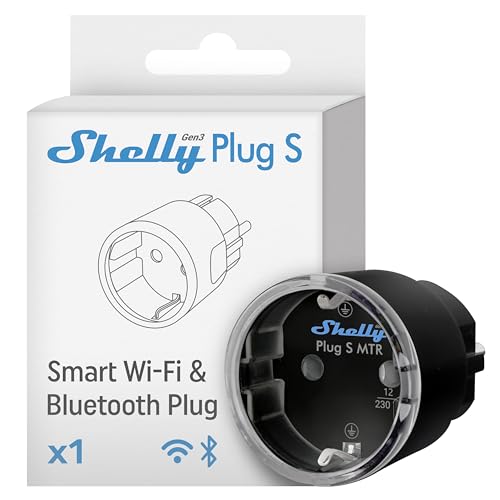 Shelly Plug S Mtr Gen3 Nero, Presa Intelligente Certificata Opaca Con Monitoraggio Della Potenza E Indicatore Led Multicolor