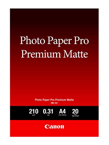 Canon Pm-101 Carta Fotografica Opaca Antiriflesso Formato A4 (20 Fogli)