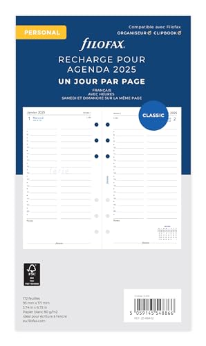 Filofax Personale 1 Giorno Su Un Lato Francese 2025