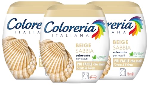 Coloreria Italiana Grey Colorante Tessuti E Vestiti In Lavatrice, Beige, 3 Confezioni Da 350G