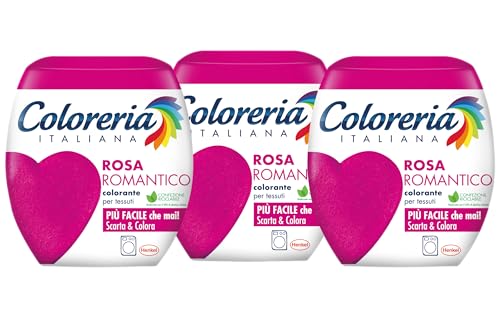Coloreria Italiana Grey Colorante Tessuti E Vestiti In Lavatrice, Rosa Romantico, 3 Confezioni Da 350G