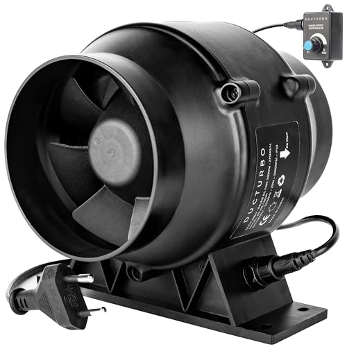 Ducturbo Ventilatore Tubolare Da 100 Mm, Regolabile, 275 M³/H, In Plastica, Ideale Per Tende Di Crescita, Ventilazione E Ventilatore, Leggero