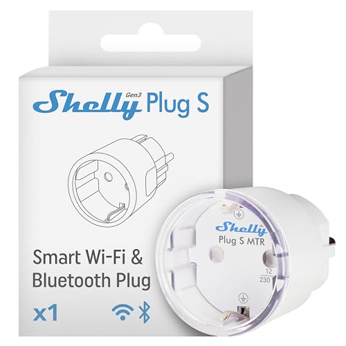 Shelly Plug S Mtr Gen3 - Presa Intelligente Certificata Opaca Con Monitoraggio Della Potenza E Indicatore Led Multicolore