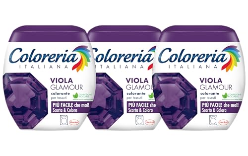 Coloreria Italiana Grey Colorante Tessuti E Vestiti In Lavatrice, Viola, 3 Confezioni Da 350G