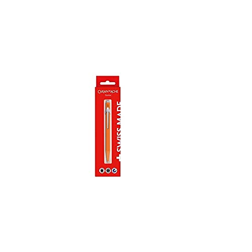 Caran D-Ache 0849.630 - Penna A Sfera A Scatto In Metallo, 14 Cm, Colore: Arancione Fluo Orange
