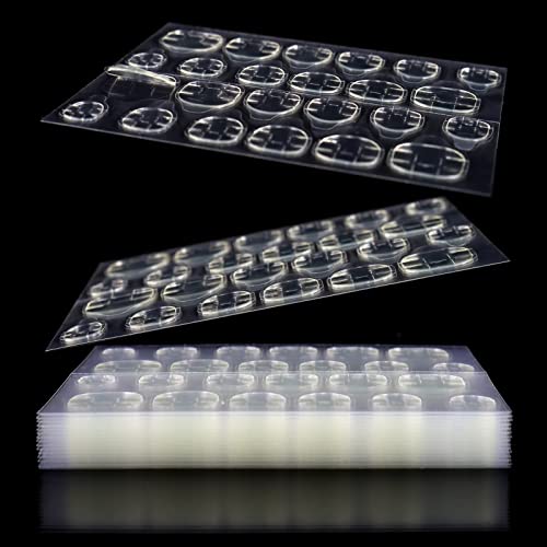 Allstarry 288Pcs 12 Sheets Adhesive Tabs Waterproof Breathable Double-Sided Jelly Sticker False Nail Glue Sticker Transparent Flexible For Manicure