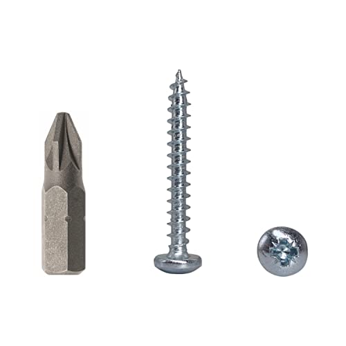 Confezione Da 300 Viti Per Legno Din 7981 In Acciaio Zincato 4,0 X 30 Mm, Viti Per Truciolare Con Testa Cilindrica, Vite Universale Pozi-Drive (300, 4
