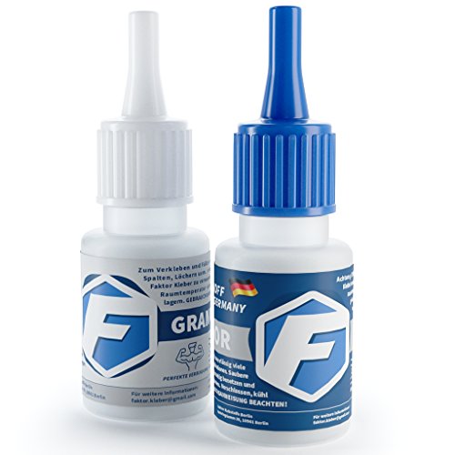 Faktor Kleber Supercolla Premium Colla Extra Forte 2K Universal Premium Con Granuli | Adesivo Multiuso Per L'Industria E La Casa 20 Grammi Di Colla E