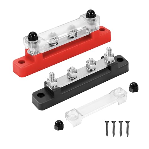 Gungy Blocco Di Distribuzione Dell'Alimentazione 12V-48V Dc Busbar 150A Morsettiera Di Alimentazione Con 4 X M6 Terminale A Bolts Per Auto Camion Barc
