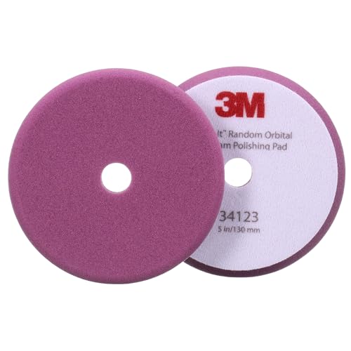 Tampone In Spugna Morbida Per Pasta Abrasiva Per Lucidatrici Rotorbitali 3M Perfect-It, Viola, 130 Mm (5 In), 34123, 2 Assorbenti Per Confezione