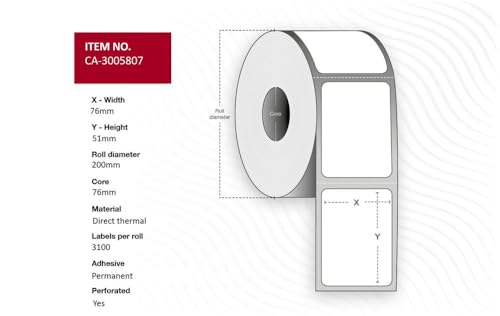 Rotoli Per Direzioni Marca Capture Modello Label 76 X 51 Mm, Core 76 Mm,