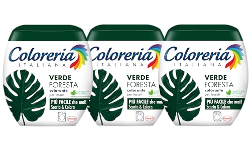 Coloreria Italiana Grey Colorante Tessuti E Vestiti In Lavatrice, Verde Foresta, 3 Confezioni Da 350G