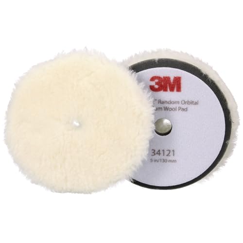 Perfect-It Cuffia In Lana Per Paste Abrasive Per Lucidatrici Rotorbitali 3M Perfect It, Medio, Bianco, 130 Mm (5 In), 34121, 2 Assorbenti Per Confezio